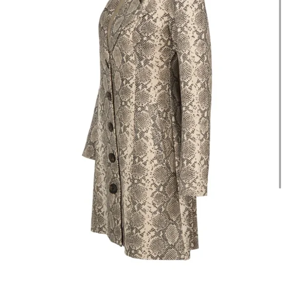 CAbi Brown and Black Trench Coat with Snakeskin Pattern - Picture 6 of 9